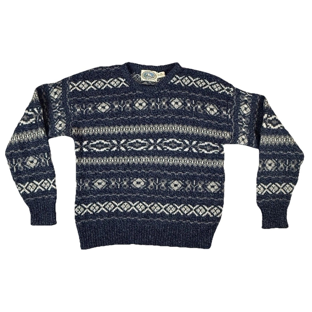 Vtg 90s Environmental Clothing Wool Blend Pullover Sweater Mens M Fisherman USA